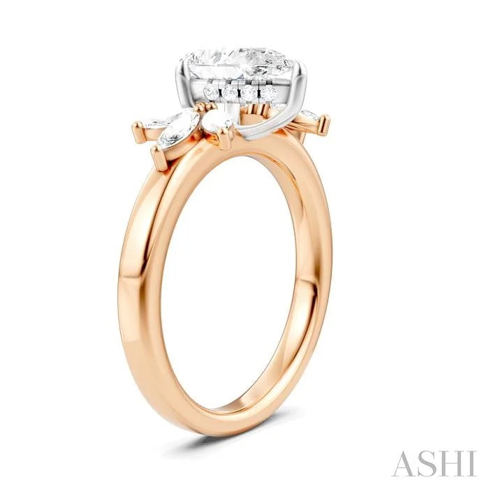 Pear Shape Semi-Mount Diamond Engagement Ring