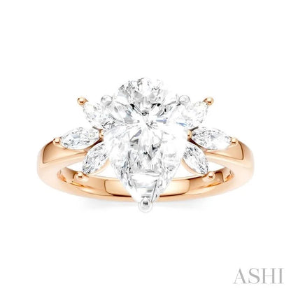 Pear Shape Semi-Mount Diamond Engagement Ring