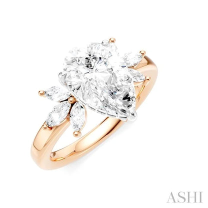 Pear Shape Semi-Mount Diamond Engagement Ring