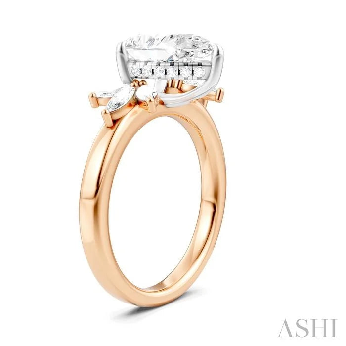 Pear Shape Semi-Mount Diamond Engagement Ring