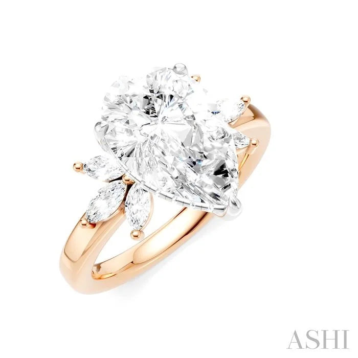 Pear Shape Semi-Mount Diamond Engagement Ring