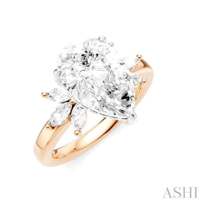 Pear Shape Semi-Mount Diamond Engagement Ring