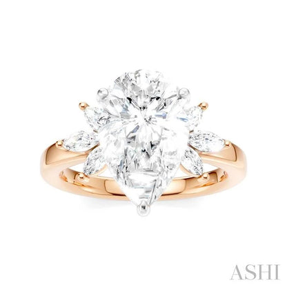 Pear Shape Semi-Mount Diamond Engagement Ring