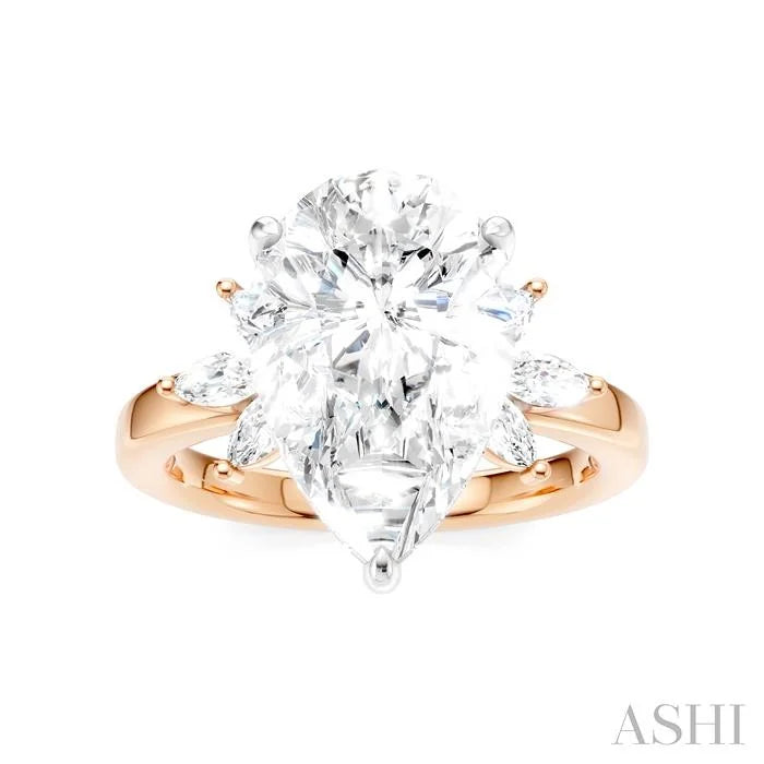 Pear Shape Semi-Mount Diamond Engagement Ring