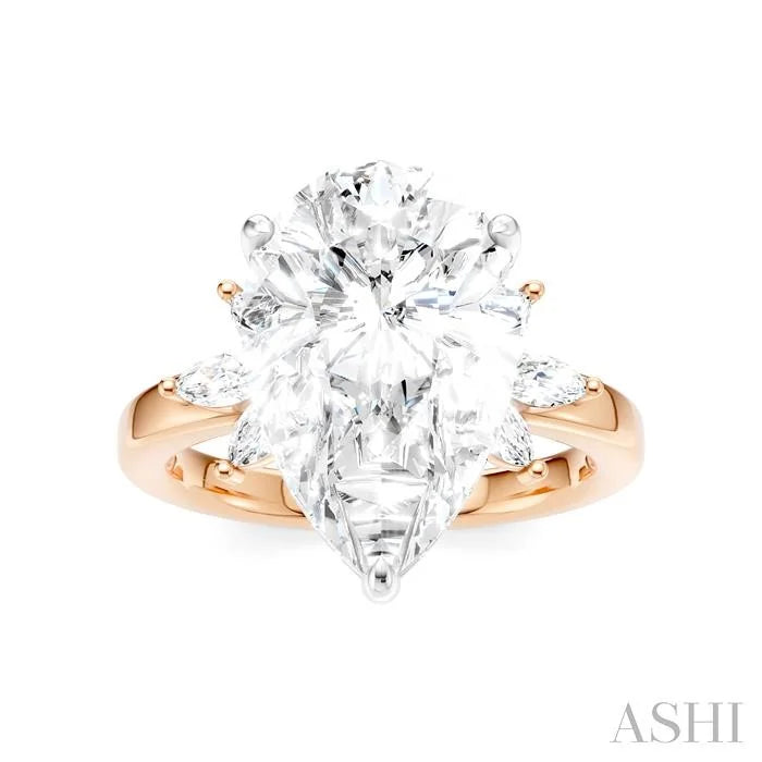 Pear Shape Semi-Mount Diamond Engagement Ring