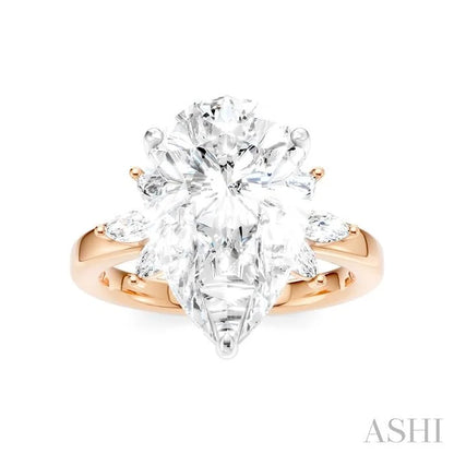 Pear Shape Semi-Mount Diamond Engagement Ring