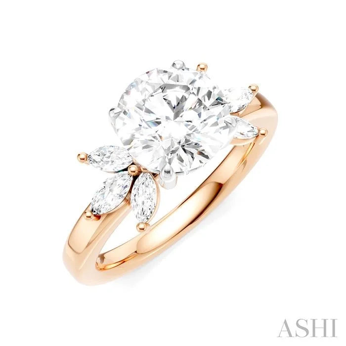 Round Shape Semi-Mount Diamond Engagement Ring