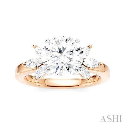 Round Shape Semi-Mount Diamond Engagement Ring