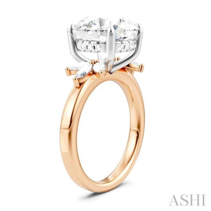 Round Shape Semi-Mount Diamond Engagement Ring