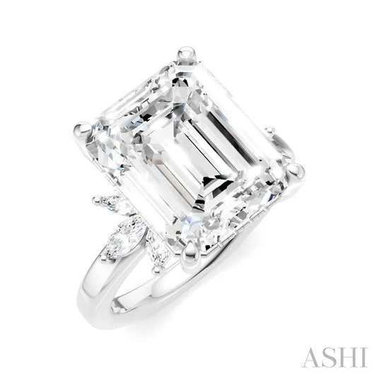 Emerald Shape Semi-Mount Diamond Engagement Ring