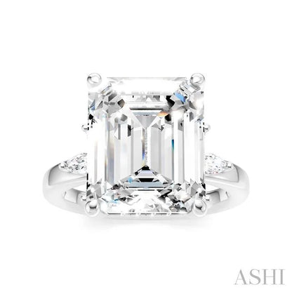 Emerald Shape Semi-Mount Diamond Engagement Ring