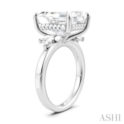 Emerald Shape Semi-Mount Diamond Engagement Ring