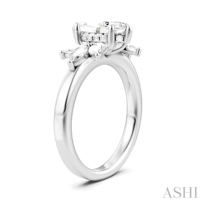 Marquise Shape Semi-Mount Diamond Engagement Ring