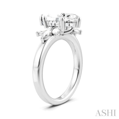 Marquise Shape Semi-Mount Diamond Engagement Ring