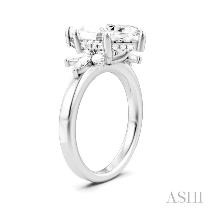 Marquise Shape Semi-Mount Diamond Engagement Ring