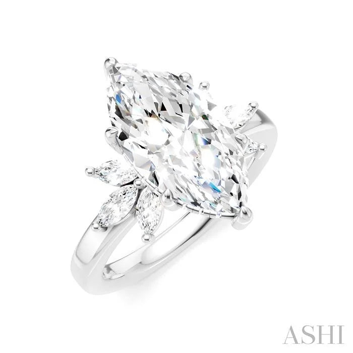 Marquise Shape Semi-Mount Diamond Engagement Ring