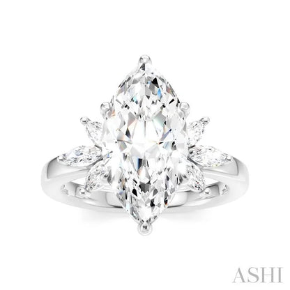 Marquise Shape Semi-Mount Diamond Engagement Ring