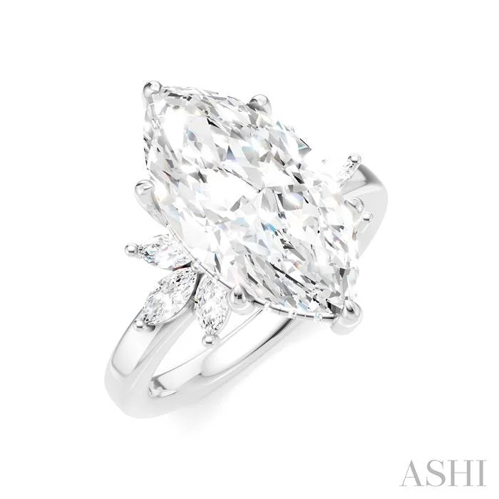 Marquise Shape Semi-Mount Diamond Engagement Ring