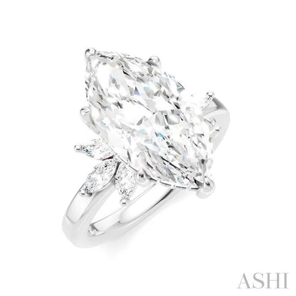 Marquise Shape Semi-Mount Diamond Engagement Ring