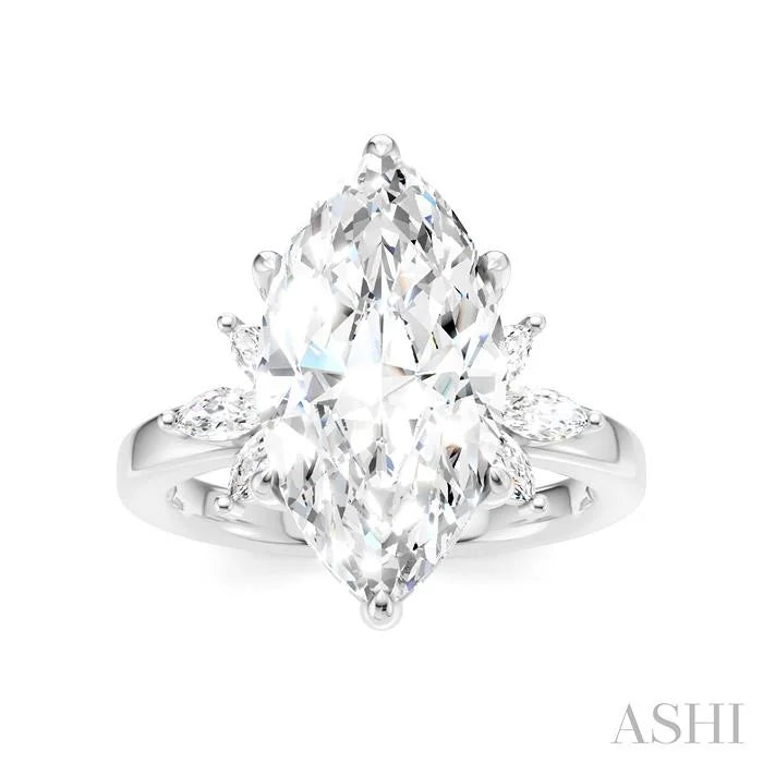 Marquise Shape Semi-Mount Diamond Engagement Ring
