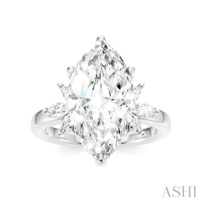 Marquise Shape Semi-Mount Diamond Engagement Ring