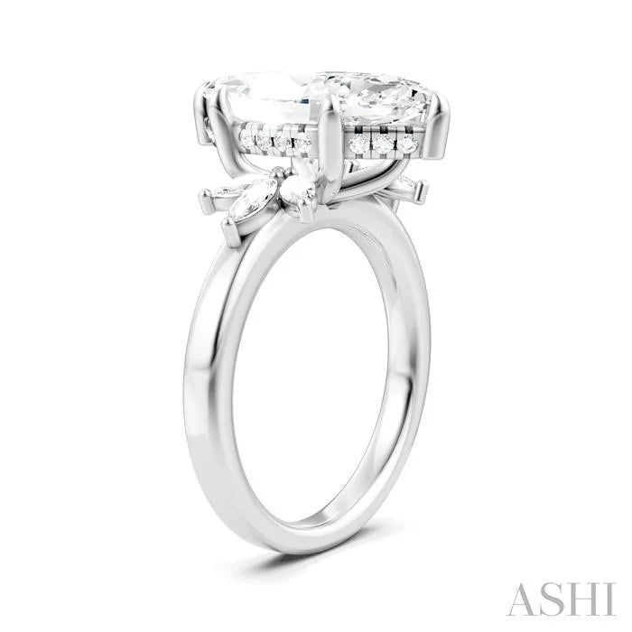 Marquise Shape Semi-Mount Diamond Engagement Ring
