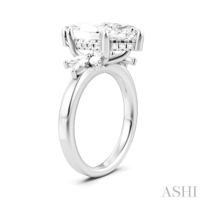 Marquise Shape Semi-Mount Diamond Engagement Ring