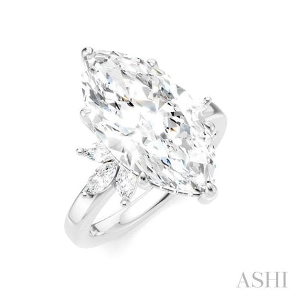 Marquise Shape Semi-Mount Diamond Engagement Ring