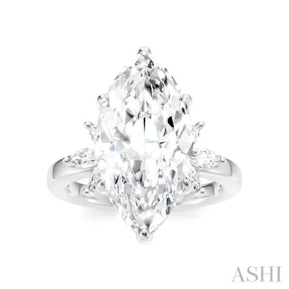Marquise Shape Semi-Mount Diamond Engagement Ring