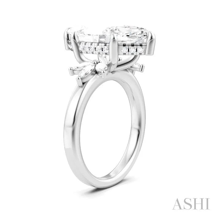 Marquise Shape Semi-Mount Diamond Engagement Ring