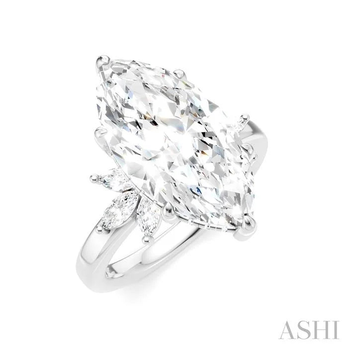Marquise Shape Semi-Mount Diamond Engagement Ring