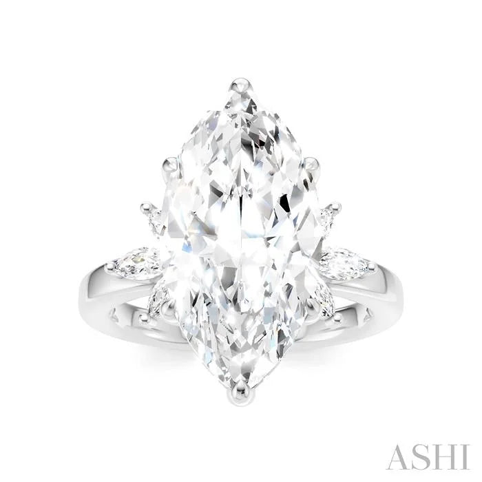 Marquise Shape Semi-Mount Diamond Engagement Ring