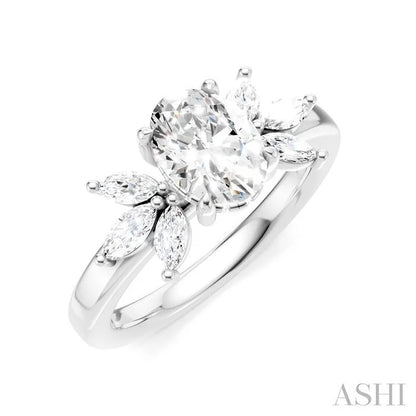 Oval Shape Semi-Mount Diamond Engagement Ring