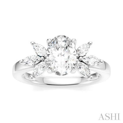 Oval Shape Semi-Mount Diamond Engagement Ring