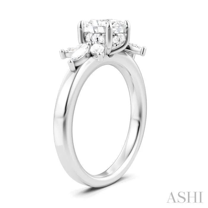 Oval Shape Semi-Mount Diamond Engagement Ring