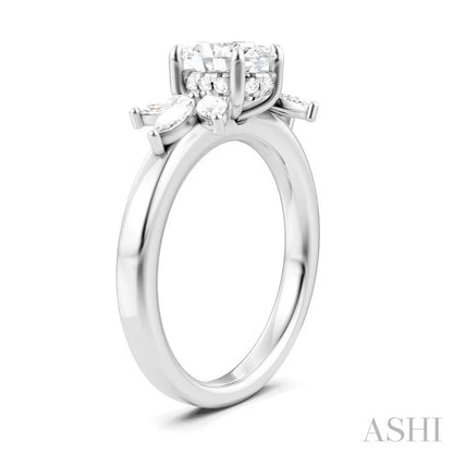 Oval Shape Semi-Mount Diamond Engagement Ring