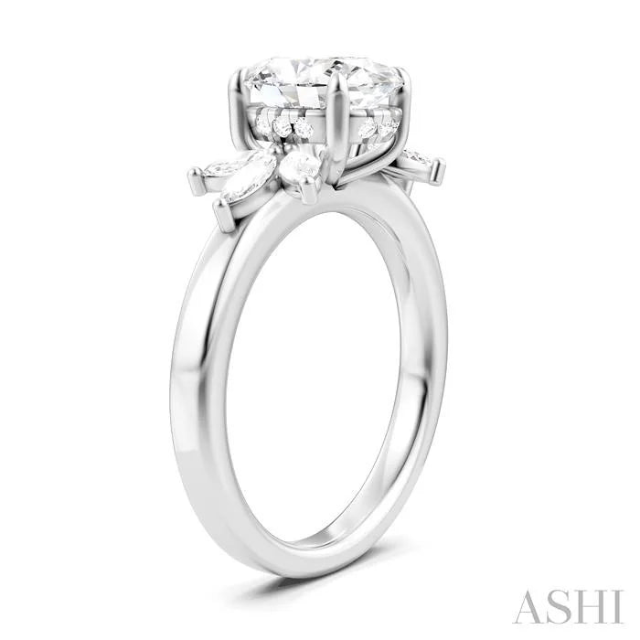 Oval Shape Semi-Mount Diamond Engagement Ring
