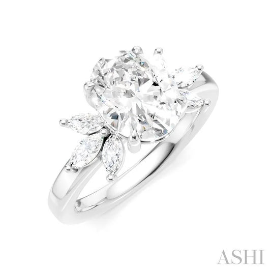 Oval Shape Semi-Mount Diamond Engagement Ring