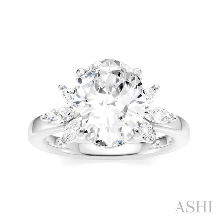 Oval Shape Semi-Mount Diamond Engagement Ring