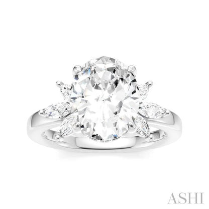 Oval Shape Semi-Mount Diamond Engagement Ring