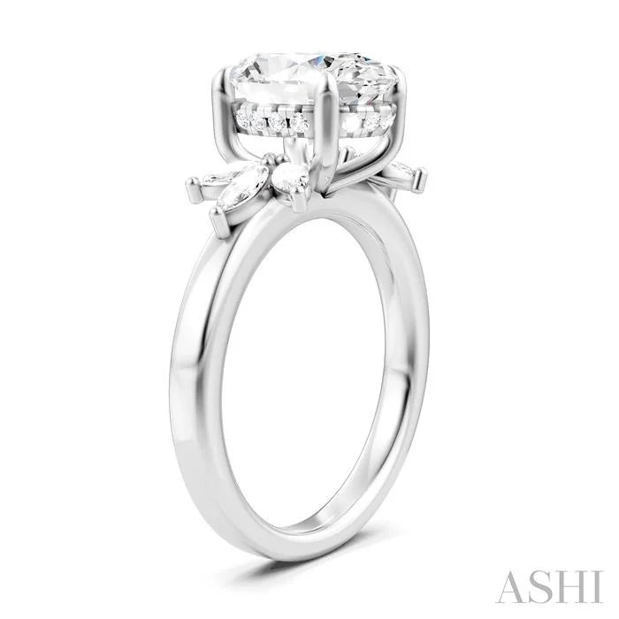 Oval Shape Semi-Mount Diamond Engagement Ring