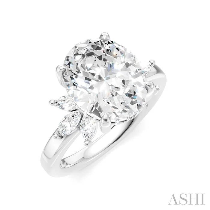 Oval Shape Semi-Mount Diamond Engagement Ring
