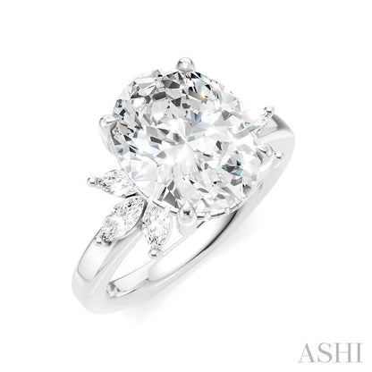 Oval Shape Semi-Mount Diamond Engagement Ring
