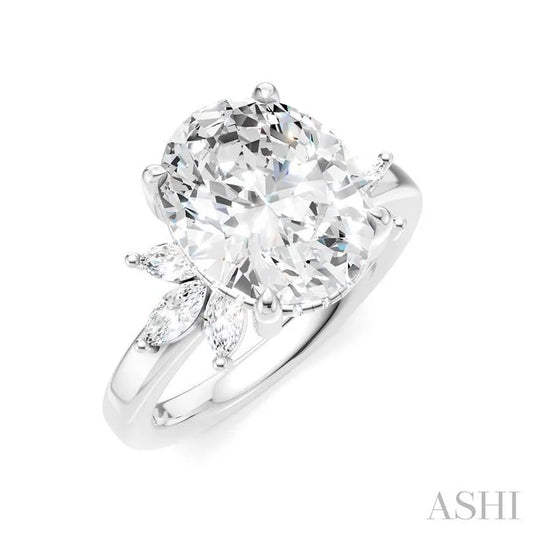 Oval Shape Semi-Mount Diamond Engagement Ring