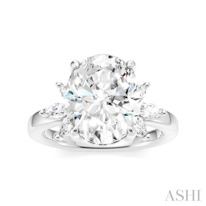 Oval Shape Semi-Mount Diamond Engagement Ring