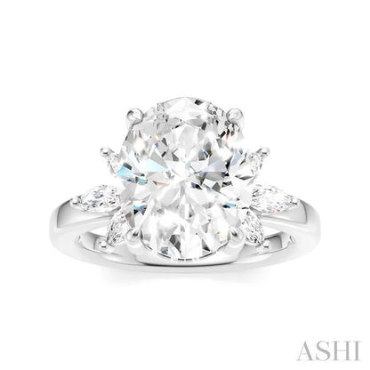 Oval Shape Semi-Mount Diamond Engagement Ring