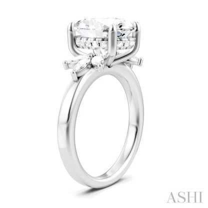 Oval Shape Semi-Mount Diamond Engagement Ring
