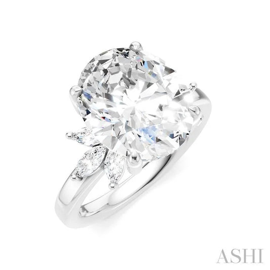 Oval Shape Semi-Mount Diamond Engagement Ring