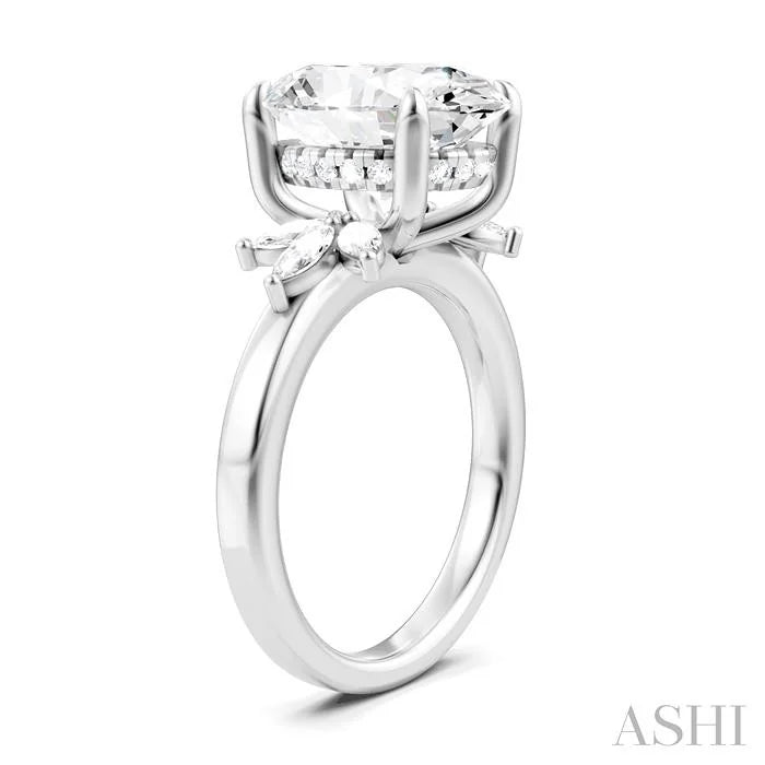 Oval Shape Semi-Mount Diamond Engagement Ring