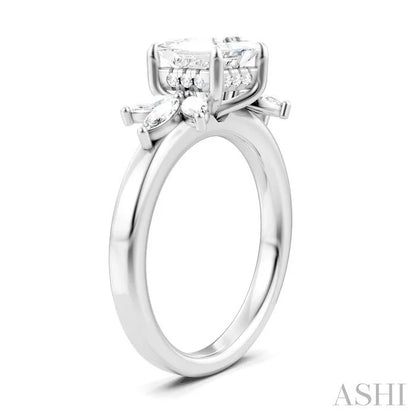 Princess Shape Semi-Mount Diamond Engagement Ring